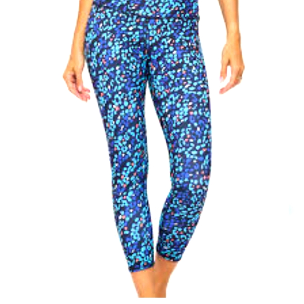 Land end exercise cheetah print pants size large in women's